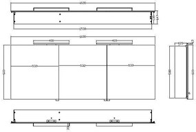 Mueller Basic aluminium spiegelkast 160 met LED verlichting