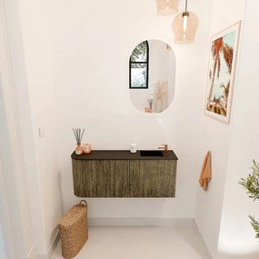 Mondiaz Joya 100cm toiletmeubel ronding links dusk met wastafel faye rechts 1 kraangat urban