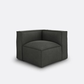 Hoekelement voor modulaire bank, in ribfluweel, Seven