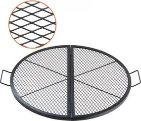 VEVOR Φ 910 x 25 mm X-Marks vuurkorf grillrooster, opvouwbaar rond grillrooster, robuust stalen kampvuur BBQ grillrooster met handvat en X-Wire ondersteuning, draagbaar kampeerkookgerei, zwart