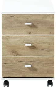 Germania Dossierkast op wieltjes Altino 40x48,9x56,9 cm eikenkleur wit
