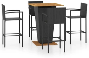 vidaXL 5-delige Tuinbarset zwart