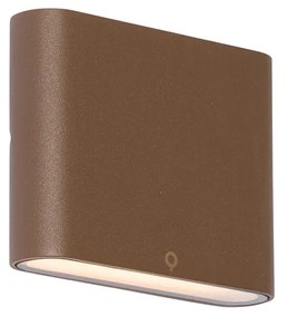 Moderne buiten wandlamp roestbruin 11,5 cm incl. LED IP65 - Batt Modern IP65 Buitenverlichting