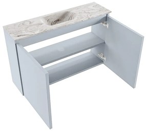 Mondiaz Ture DLux toiletmeubel 80cm clay met wastafel glace midden zonder kraangat