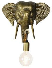 Vintage wandlamp goud - Animal Elefant