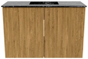 Mondiaz Joya DLux 60cm toiletmeubel oak met wastafel faye midden zonder kraangat lava