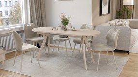 Mazzoni ALMO Kasjmier / kasjmier poten - OVALE UITSCHUIFTAFEL 120-220 cm VOOR 10-12 PERSONEN