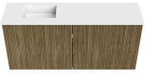 Mondiaz Joya 90cm toiletmeubel dusk met wastafel faye links zonder kraangat talc