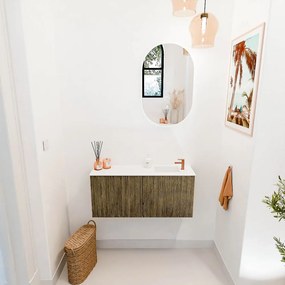 Mondiaz Joya 90cm toiletmeubel dusk met wastafel faye rechts 1 kraangat talc
