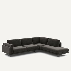 Chenille fluwelen hoekbank met longchair, César