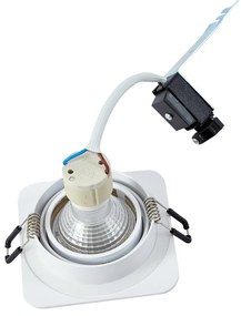 Set van 6 afgeronde inbouwspots wit GU10 50mm draai- en kantelbaar IP44 - Alberto