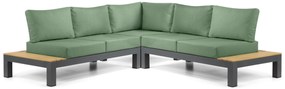 Loungeset 5 personen Aluminium/Teak Grijs Lifestyle Garden Furniture Vittoria