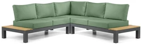 Loungeset 5 personen Aluminium/Teak Grijs Lifestyle Garden Furniture Vittoria