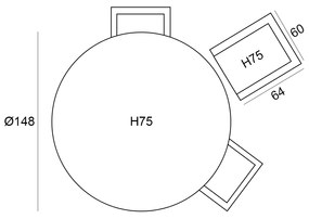 Garden Impressions Tarera tuinset 6-delig taupe - Tulli tuintafel Ø148x75 cm - light teak vironwood