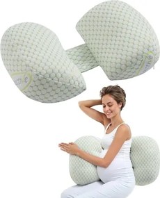 VEVOR Zwangerschapswigkussen 775x410x150 mm, W-vormig voedingskussen voor zwangere vrouwen, kussen voor zijslapers met afneembare en wasbare hoes ter ondersteuning van rug, buik en heupen