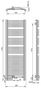 Sapho Egeus handdoekradiator brons 59.5x174cm 1031W