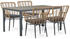 Tuinset 4 personen 160 cm Aluminium/Wicker Taupe De Laan Projects