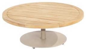 4 Seasons Outdoor Metropolitan hoekbank latte met Volta tafels Ø 45 en 80 cm LoungebankLoungeset   beige weerbestendig