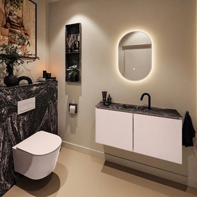 Mondiaz Ture DLux toiletmeubel 100cm rosee met wastafel lava midden met kraangat