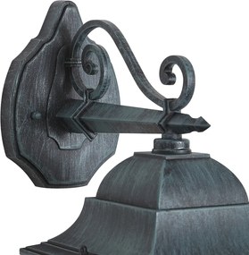 Vintage buiten wandlantaarn zwart met antiek groen IP44 - Antigua Down