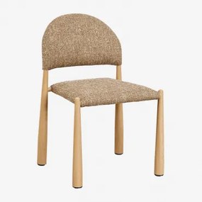 Pakket Van 2 Nagore Gestoffeerde Eetkamerstoelen Aardkleurige Stof - Sklum