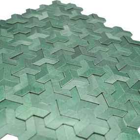 Zelfklevende Mozaïektegels Metaal | Trifold 3D Donkergroen | 30,3×28 cm | Keuken, Bad &amp; WC