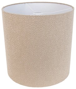 Stoffen lampenkap beige met teddy stof 40/40/40 Modern cilinder / rond rond