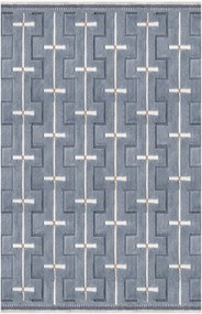 Handgeweven wollen vloerkleed Johanna met hoog-laagtextuur