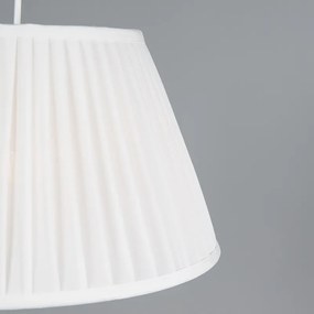 Stoffen Retro hanglamp wit 35 cm - Plisse Retro E27 rond Binnenverlichting Lamp