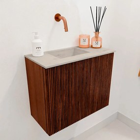 Mondiaz Joya DLux 50cm toiletmeubel ruby met wastafel faye links zonder kraangat opalo