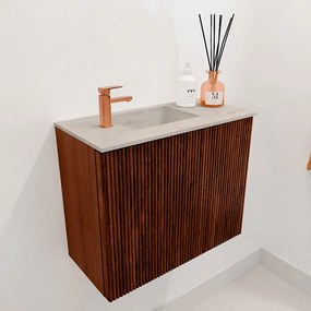 Mondiaz Joya DLux 50cm toiletmeubel ruby met wastafel faye links 1 kraangat opalo