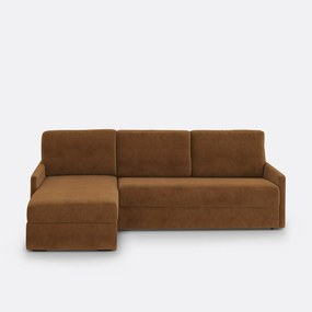 Fluwelen hoekslaapbank, Comfort Bultex® Marta