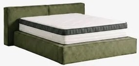 Bed Met Opklapbare Gestoffeerde Boxspring Lunari Stof Leger Groen & 160 X 200 Cm & 160 X 200 Cm - Guideor - Sklum