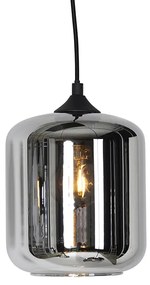 Art deco hanglamp zwart met smoke glas 6-lichts - Wallace
