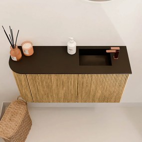 Mondiaz Joya 80cm toiletmeubel ronding links oak met wastafel faye rechts 1 kraangat urban