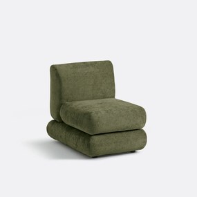 Modulaire haardstoel, dik fluweel, HOOVER