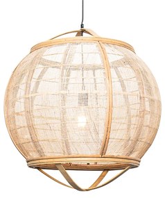 Stoffen Smart hanglamp met dimmer bruin 58 cm incl. Wifi G95 - Pascal E27 bol / globe / rond Binnenverlichting Lamp
