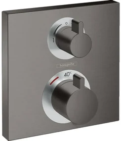 Hansgrohe Ecostat Square afbouwdeel v. inbouw thermostaat m. stop- en omstelkraan brushed black chroom 15714340