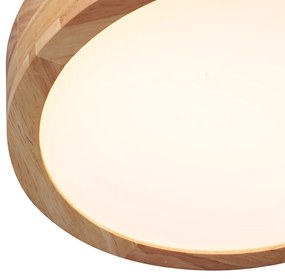 Scandinavische plafondlamp hout 30cm incl. LED dimbaar - PeckerScandinavisch Scandinavisch rond Binnenverlichting Lamp