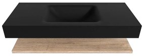 Zaro Alan badmeubel 110cm met planchet washed oak en vrijhangende wastafel cloud midden 1 kraangat urban