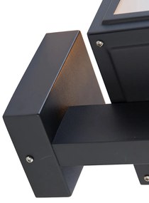 Smart buitenwandlamp met dimmer grijs incl. Smart G95 - Sutton Up Klassiek / Antiek, Landelijk / Rustiek, Retro E27 IP44 Buitenverlichting kubus / vierkant vierkant