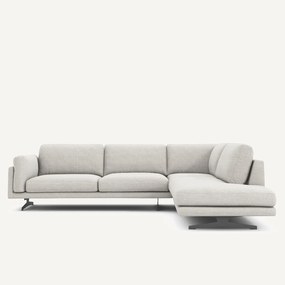Hoekbank met longchair, gerecycled katoen, CÉSAR