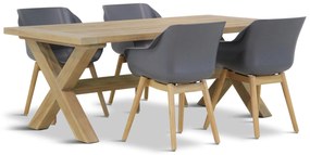 Tuinset 4 personen 200 cm Kunststof Grijs Hartman Sophie
