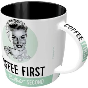Koffie mok Coffee First, Bullshit Second