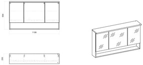 Comad Bahama White 843 FSC spiegelkast 120cm wit