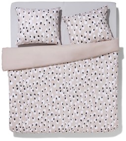 HEMA Dekbedovertrek 200x200/220 Zacht Katoen Beige Met Vegen (taupe)