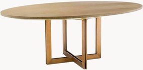 Ovale eettafel Melchior met houten tafelblad, 200 x 120 cm