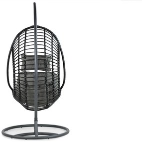 Coco Vedella Hangstoel Wicker/Aluminium Zwart
