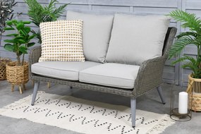 Tweezitsbank technorattan voor op het terras Bilbao Garden Point grijs