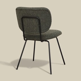 Moderne Eetkamerstoel Groen Boucle